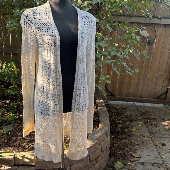 Cream Women’s Open Knit Cotton Cardigan. Size Small - Picture 1 of 6